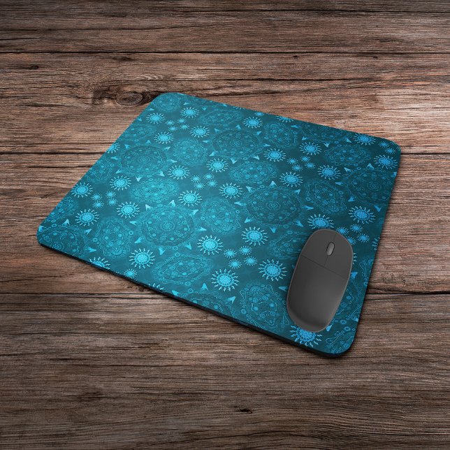 Modern hexa Arctic ursidae mandala art Mouse Pad (Creator Uploaded)