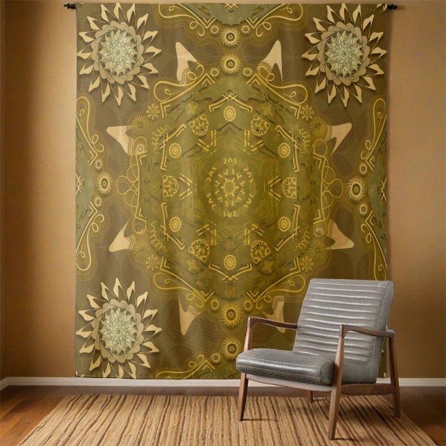 Modern Hexa Golden Ursidae Tapestry (Creator Uploaded)