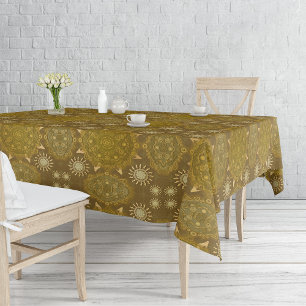 Modern hexa golden ursidae (the pattern) mandala tablecloth