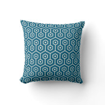 Modern Hexagon Honeycomb Pattern Teal Blue