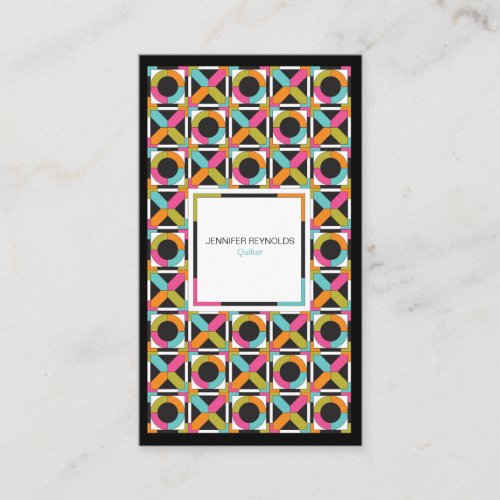 Modern Hexagon Quilt Pattern Business Card