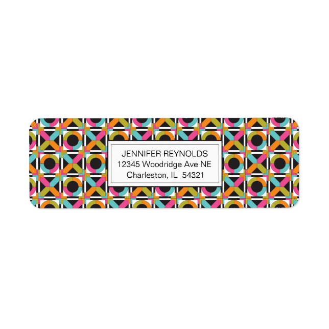 Modern Hexagon Quilt Pattern Label (Front)