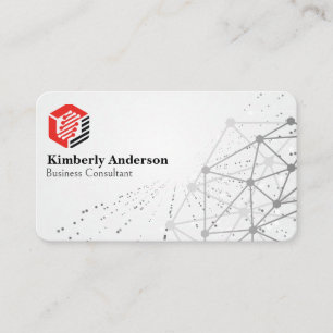 Modern Hexagonal Tech Logo   Networking Background Business Card