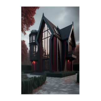 Modern Hi-Tech Gothic House Exterior Design. Acrylic Print