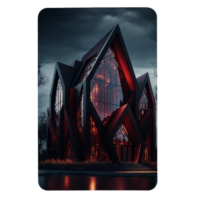 Modern Hi-Tech Gothic House Exterior Design. Magnet (Vertical)