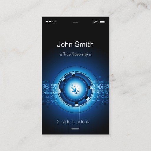Customizable Modern Hi Tech - iPhone iOS Flat Design Business Cards