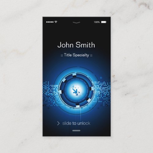 Modern Hi Tech  _ iPhone iOS Flat Design Business Card