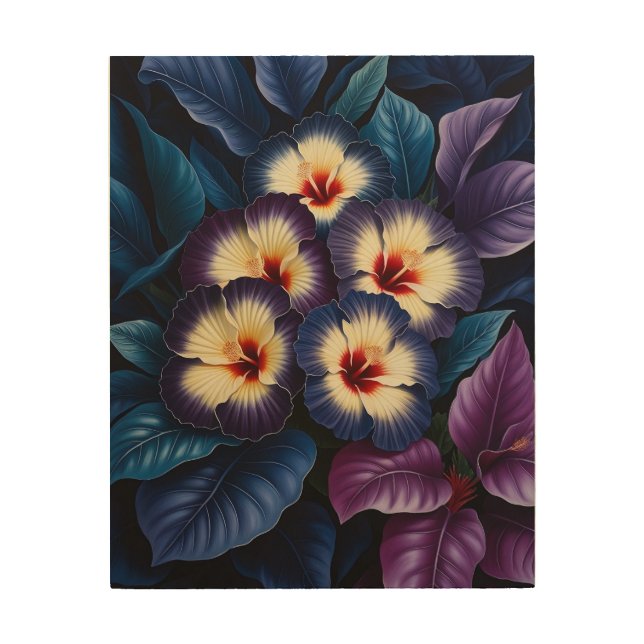 Modern Hibiscus Flower Canvas Print - Wall Art (Front)