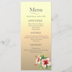 Modern Hibiscus Wedding Menu