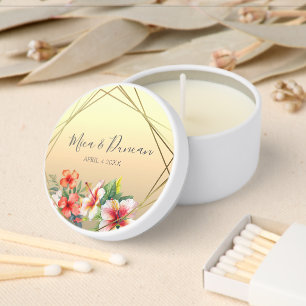 Modern Hibiscus Wedding Mini Candle Favors