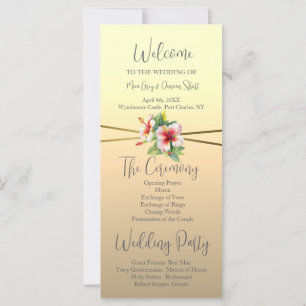 Modern Hibiscus Wedding Program