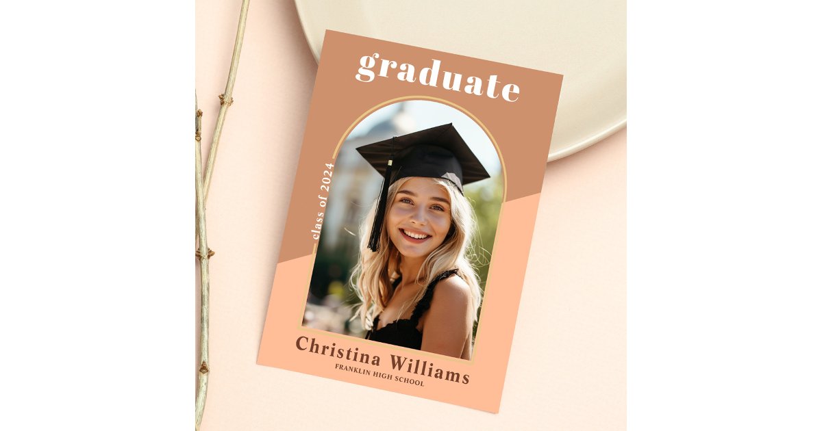 Modern High School Graduate Photo Graduation Party Invitation | Zazzle