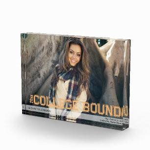 Modern High School Graduation Overlay Yellow Gold Photo Block