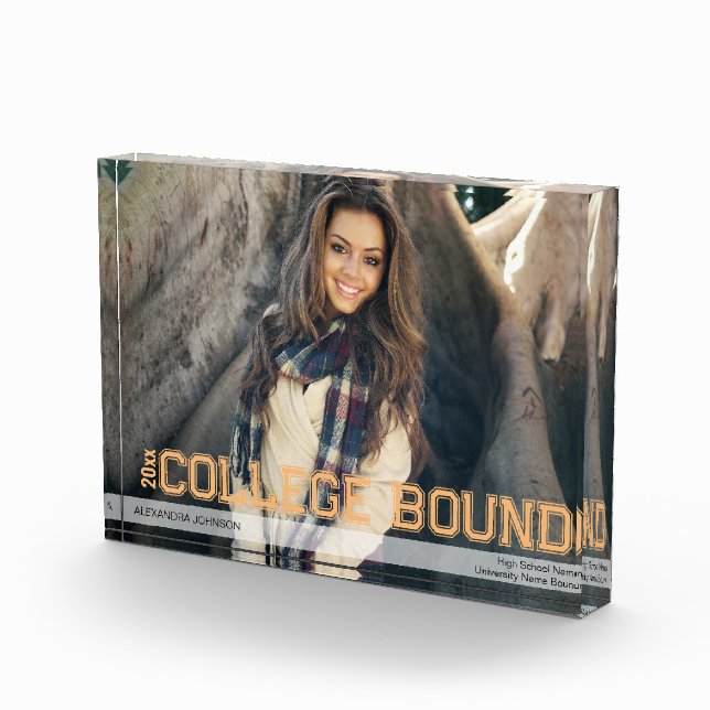 Modern High School Graduation Overlay Yellow Gold Photo Block (Right)