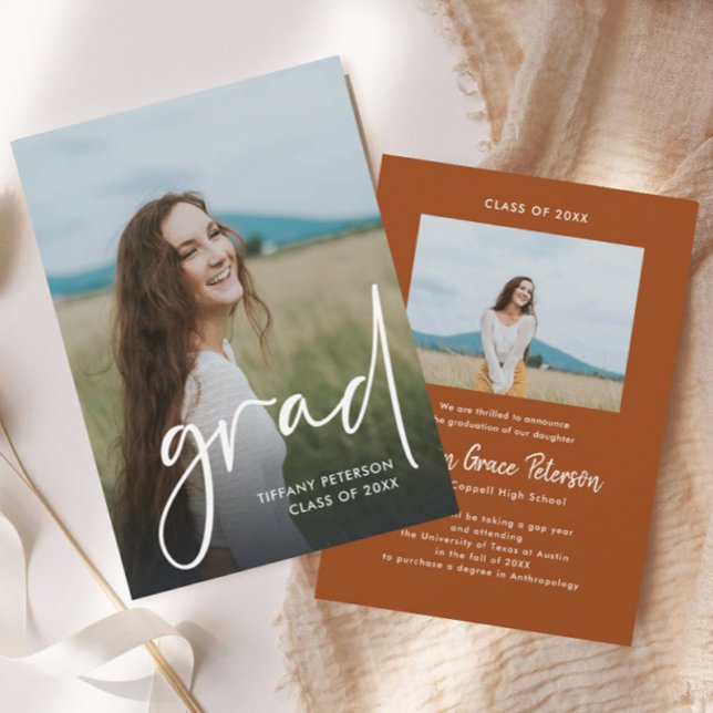 Modern High School Photo Graduation Announcements (Creator Uploaded)