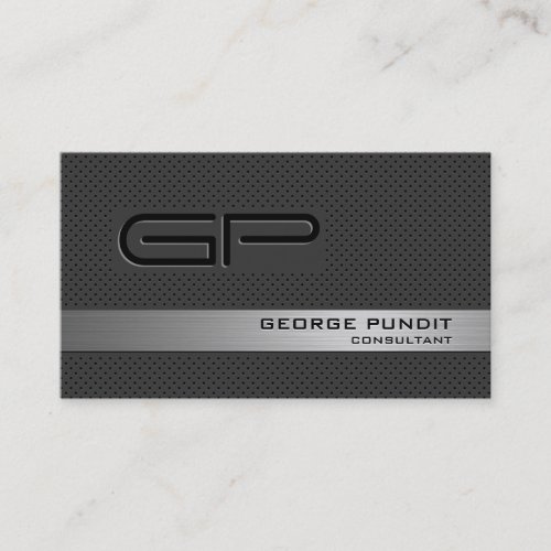 Modern High_Tech Look Monogrammed Professional Business Card