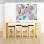 Modern Hip Abstract Geometric 50s Art Pattern Faux Canvas Print<br><div class="desc">Classy, fun and contemporary pink, coral blush orange, teal blue green abstract geometric triangles, polka dots, stripes and half circles mosaic pattern on a pastel colored background. Stylish original and cool cover for the trend-savvy and art-loving hip trendsetter, trendy look style motif lover. Available on a variety of modern home...</div>