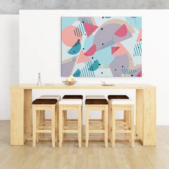 Modern Hip Abstract Geometric 50s Art Pattern Faux Canvas Print (Creator Uploaded)