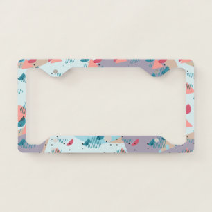Modern Hip Abstract Geometric 50s Art Pattern License Plate Frame