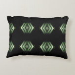 Modern Hip Green Pattern on Dark Background Accent Pillow