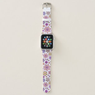 Modern Hippie Floral Pattern Botanical Apple Watch Band