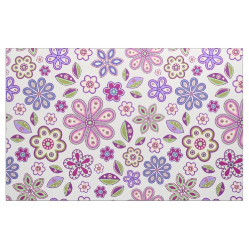 Modern Hippie Floral Pattern  Botanical Fabric