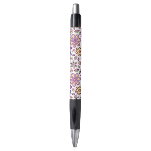 Modern Hippie Floral Pattern  Botanical Pen