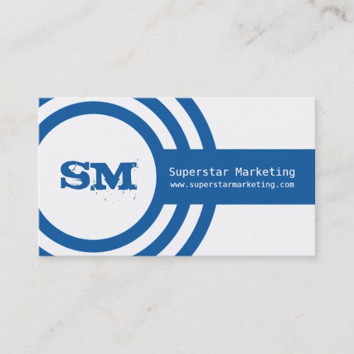 Modern Hipster Business Card, Bold Blue
