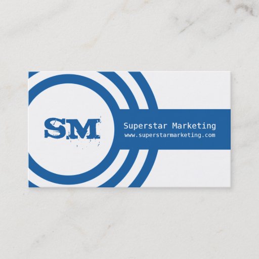 Customizable Modern Hipster Business Card, Bold Blue