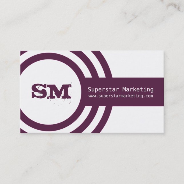 Modern Hipster Business Card, Violet Card (Front)
