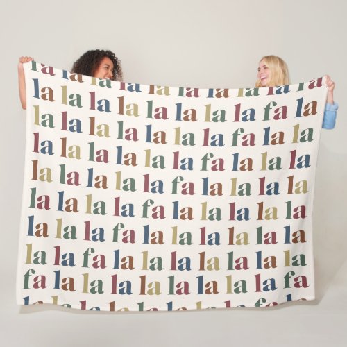 Modern Hipster Christmas Fa La La Holiday Fleece Blanket