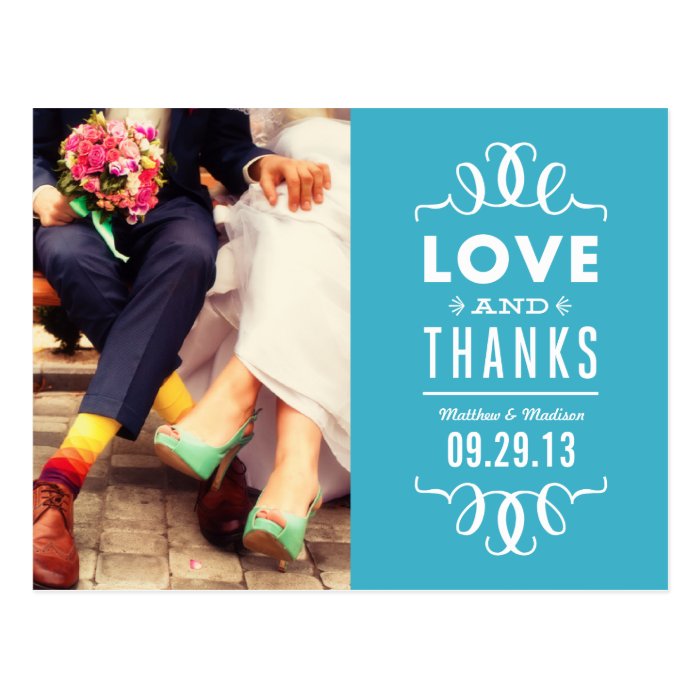 MODERN HIPSTER  WEDDING THANK YOU POST CARD