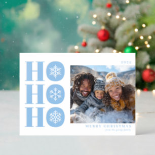 Modern HO HO HO Christmas Letterpress Photo Cards