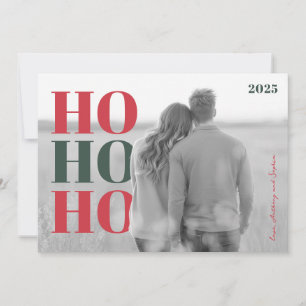 Modern HO HO HO Holiday Photo Card