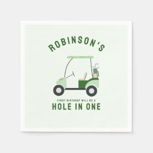 Modern Hole in One Par-tee golf birthday Napkins