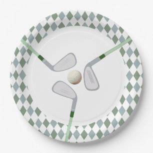 Modern Hole in One Par-tee golf Birthday Paper Plates