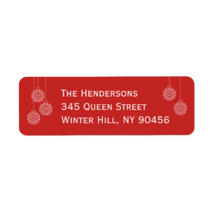 Modern Holiday Address Label - red