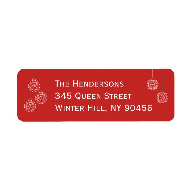 Modern Holiday Address Label - red (Front)
