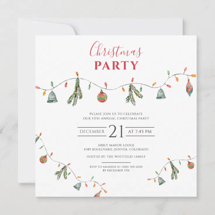 Modern Holiday Annual Office Party Invitation | Zazzle