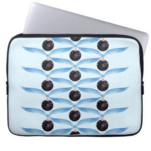 Modern Holiday Black Ornament Pattern Laptop Sleev Laptop Sleeve