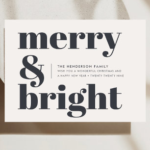 Modern Holiday Card   Merry & Bright Christmas