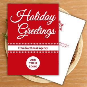 Modern Holiday Card Upload Logo & Message