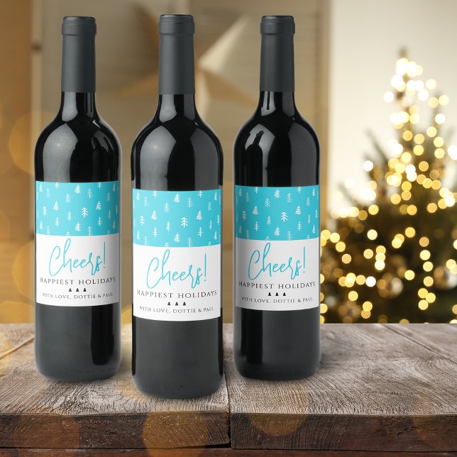 Modern Holiday Cheers Wine Label (Modern Holiday Cheers Wine Label)
