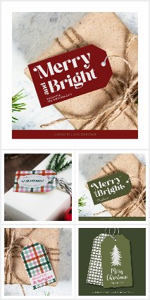 Modern Holiday Christmas Gift Tags