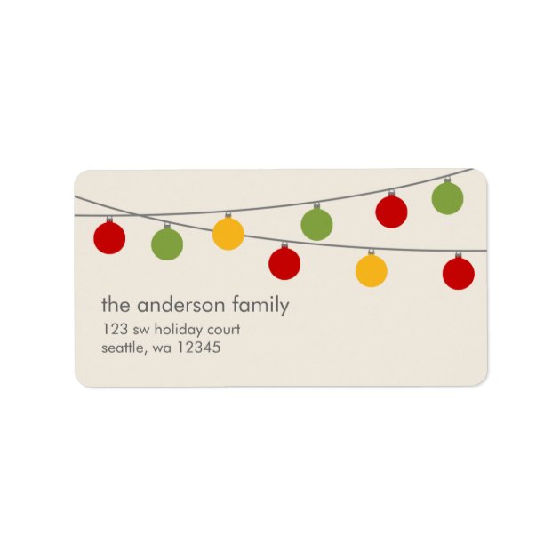 Modern Holiday Christmas Ornaments Label