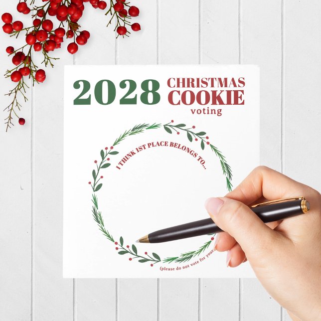 Modern Holiday Contest Voting Notepad Pack of 40 (Holiday Contest Voting Notepad Pack of 40 for Christmas Cookie, Ugly Sweater and Baking Competitions)