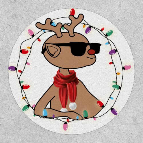 Modern Holiday Cool Reindeer Christmas Patch