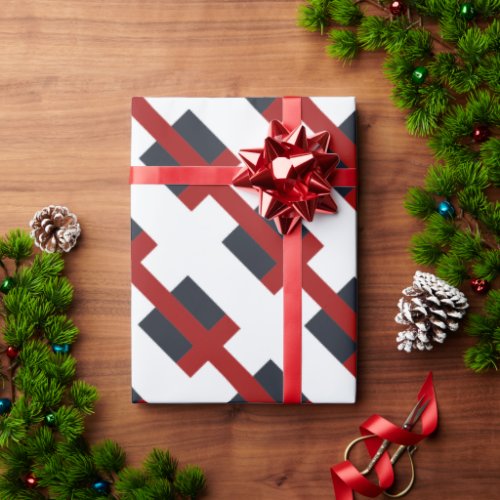 Modern Holiday Cross Pattern Wrapping Paper