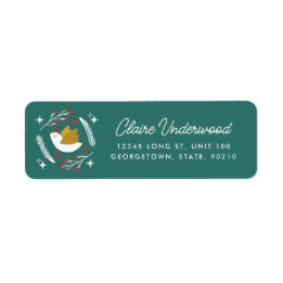 Modern Holiday Dove Teal Green Return Address Label