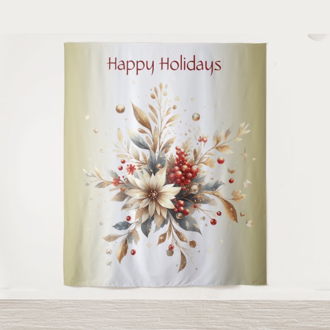 Modern Holiday Flowers Backdrop (Front)